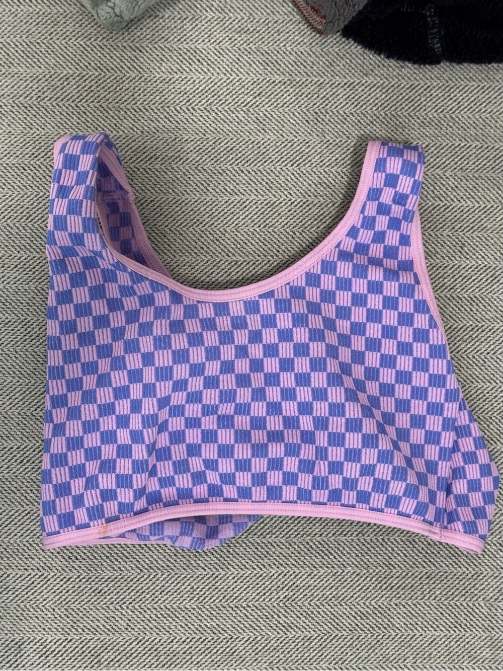 Pink & Lavender Checkerboard sports Bra